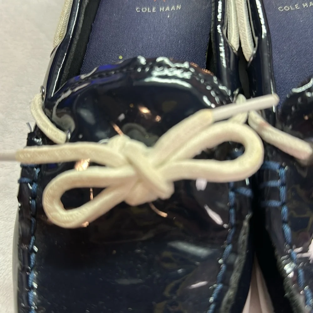 Cole Haan Nuntucket Camp Loafer Slip-on Moccasin Navy Patent 8B